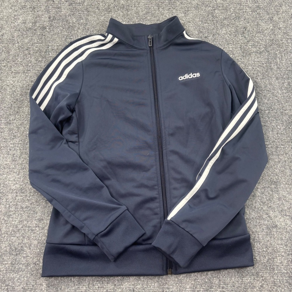 Adidas Track‎ Jacket Size Small Navy Blue 3-Stripe Full Zip Activewear Gym Men's